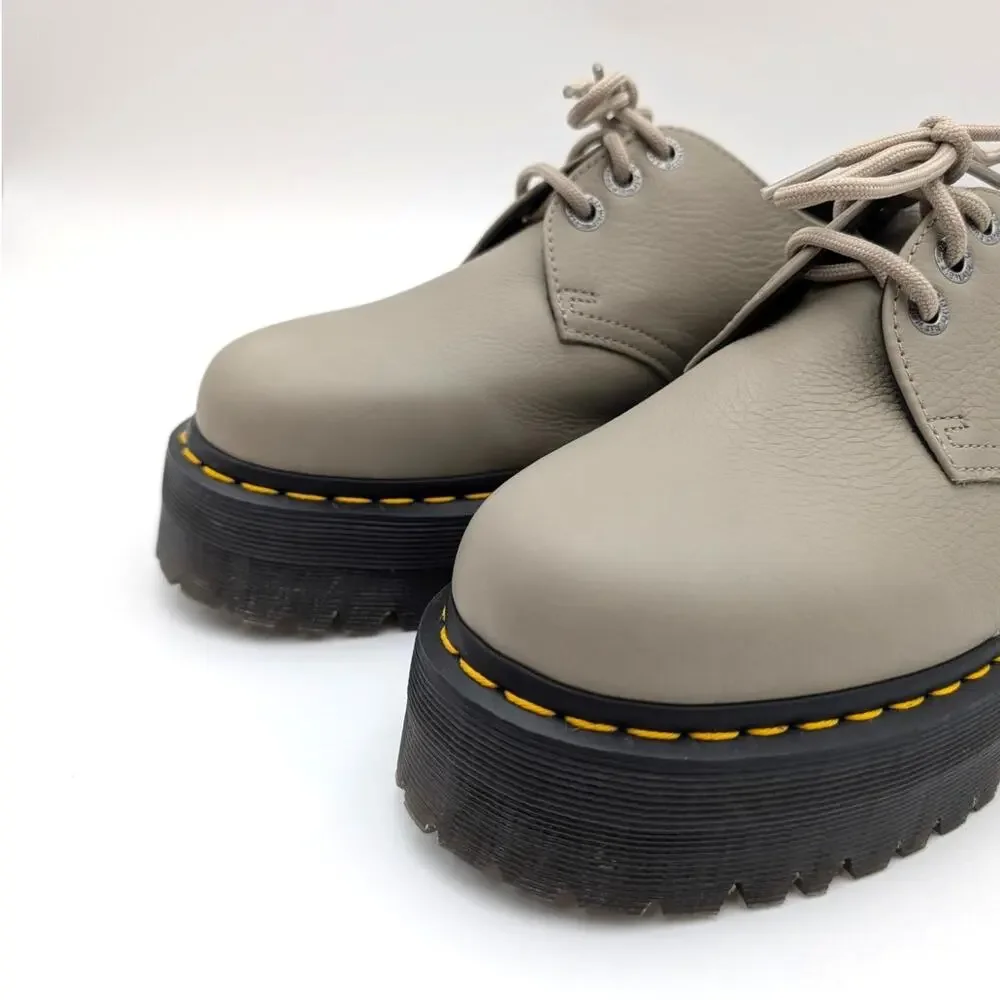 Dr. Martens 1461 Quad Platform Derby Shoes Unisex Vintage Taupe Size USW11/M10